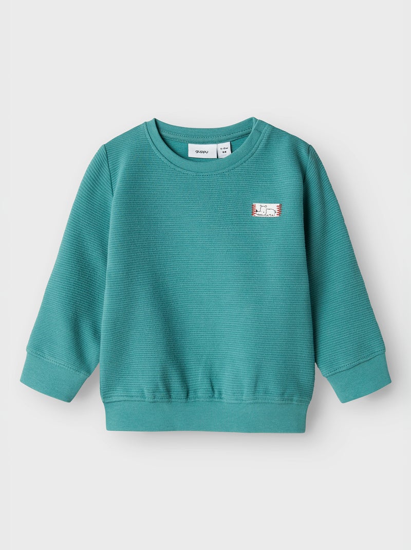 Sweater van joggingstof 'Guppy' GROEN - Kiabi
