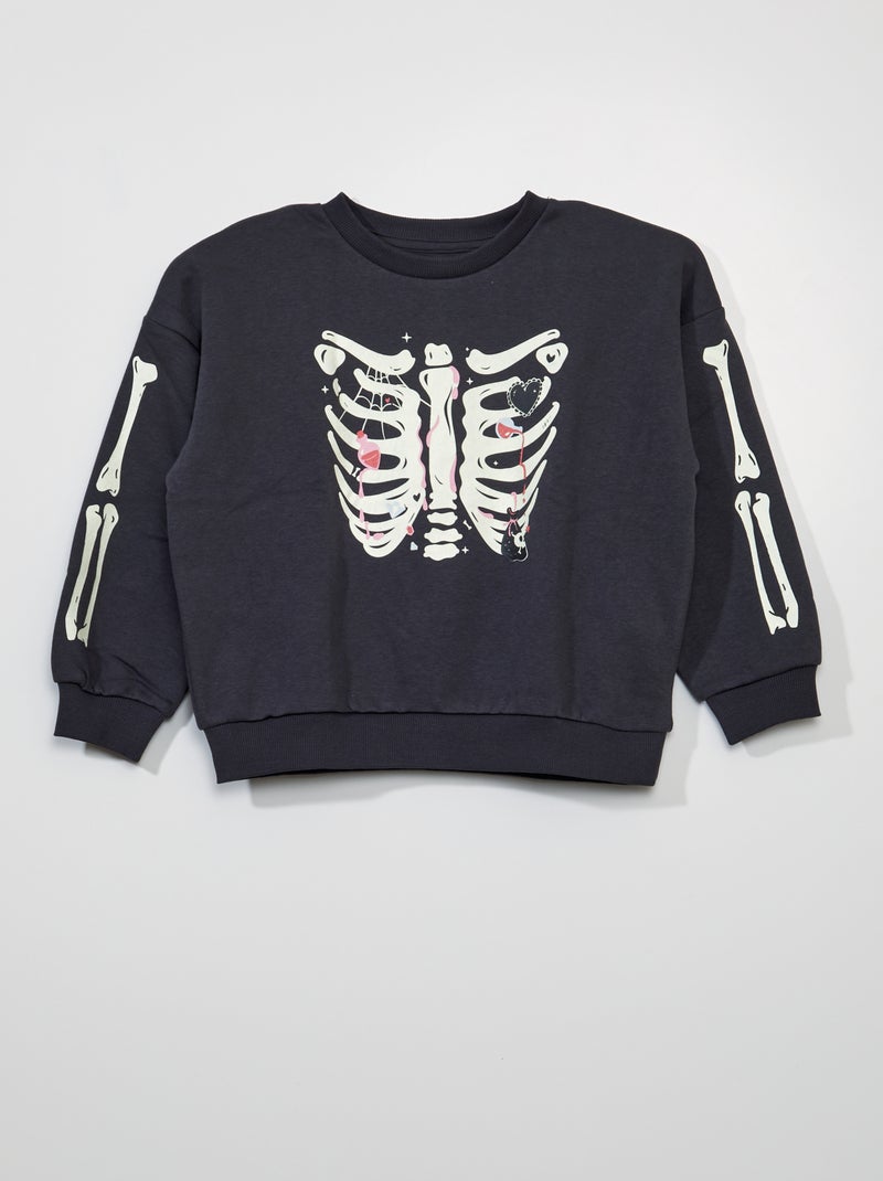 Sweater van joggingstof 'Halloween' Grijs - Kiabi