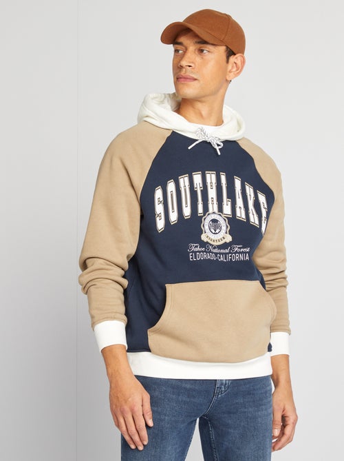 Sweater van joggingstof in collegestijl - Kiabi
