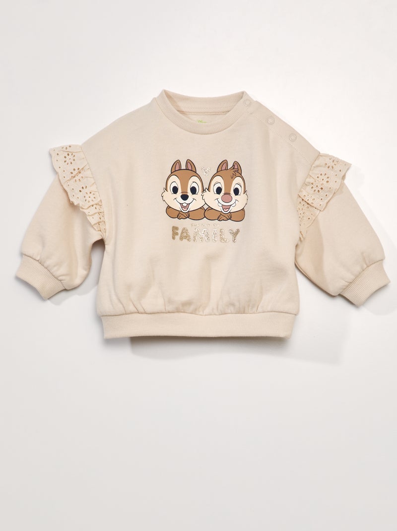 Sweater van joggingstof 'Knabbel & Babbel' BIEGE - Kiabi