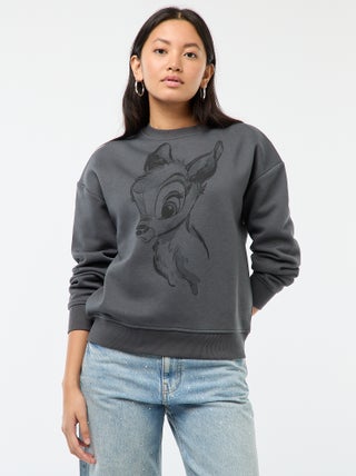 Sweater van joggingstof met 'Bambi'-print