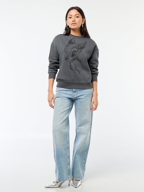 Sweater van joggingstof met 'Bambi'-print - Kiabi