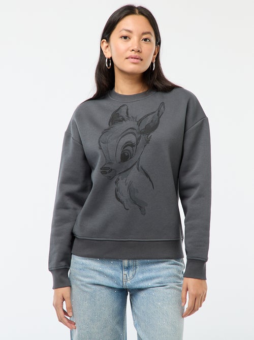 Sweater van joggingstof met 'Bambi'-print - Kiabi