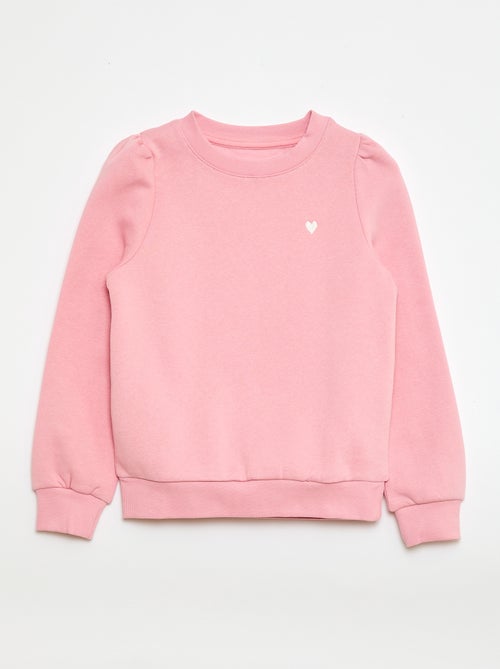 Sweater van joggingstof met borduursel en fronsjes op de schouder - Kiabi Sweater van joggingstof met borduursel en fronsjes op de schouder - Kiabi