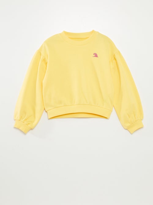 Sweater van joggingstof met borduursel - Kiabi