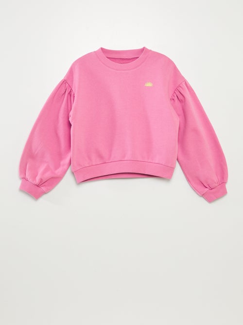 Sweater van joggingstof met borduursel - Kiabi