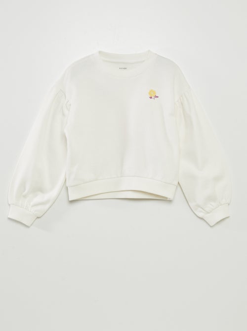 Sweater van joggingstof met borduursel - Kiabi