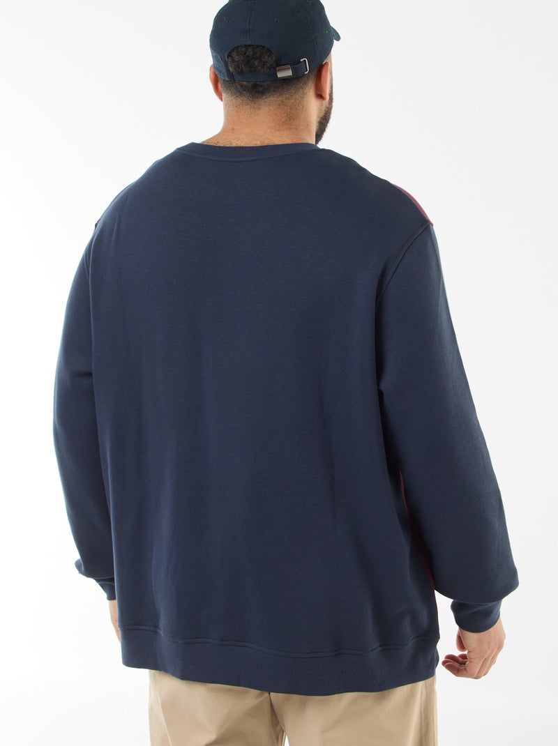 Sweater van joggingstof met colorblock-patroon Blauw - Kiabi