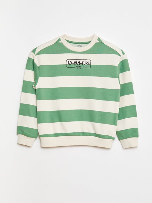 Sweater van joggingstof met contrastmouwen - Kiabi