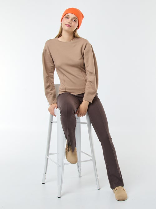 Sweater van joggingstof met lange mouw - Kiabi