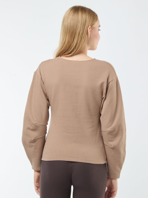 Sweater van joggingstof met lange mouw - Kiabi