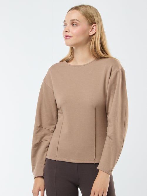 Sweater van joggingstof met lange mouw - Kiabi