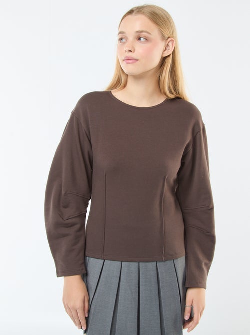 Sweater van joggingstof met lange mouw - Kiabi