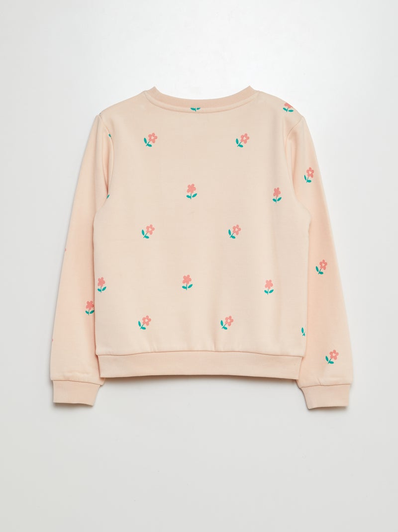 Sweater van joggingstof met motiefje ROSE - Kiabi