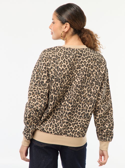 Sweater van joggingstof met opschrift - Kiabi