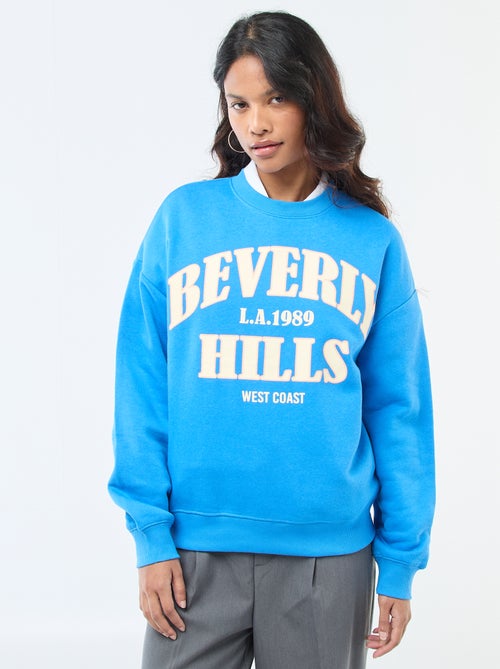 Sweater van joggingstof met opschrift - Kiabi