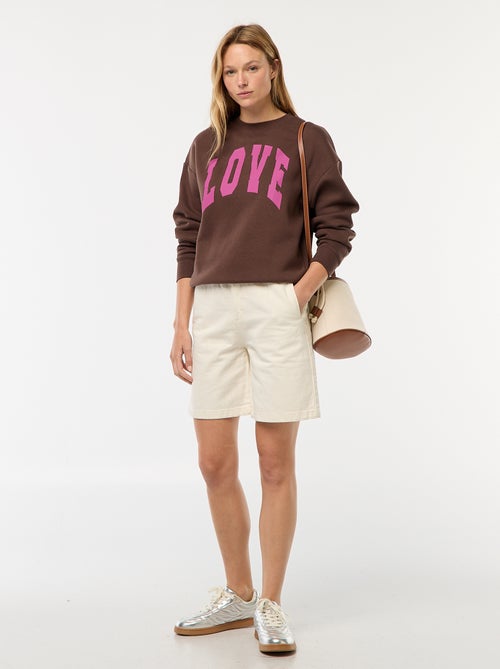 Sweater van joggingstof met opschrift - Kiabi