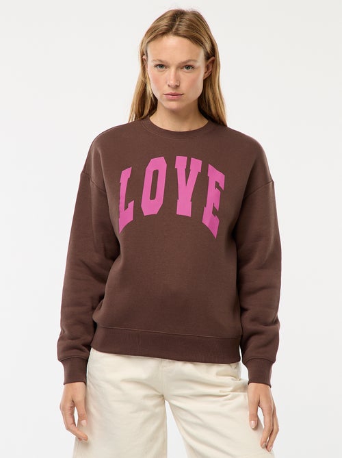 Sweater van joggingstof met opschrift - Kiabi