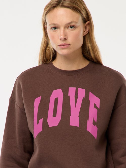 Sweater van joggingstof met opschrift - Kiabi