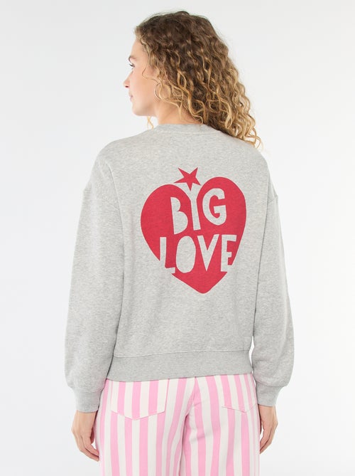 Sweater van joggingstof met opschrift - Kiabi