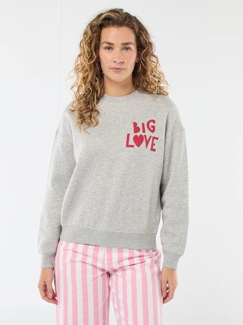 Sweater van joggingstof met opschrift - Kiabi
