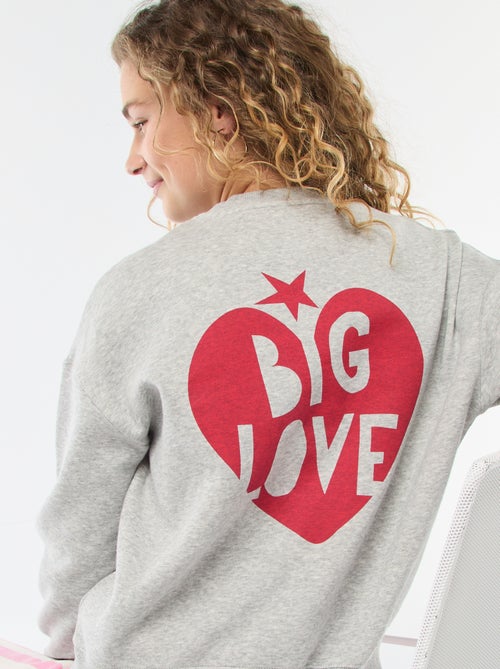 Sweater van joggingstof met opschrift - Kiabi