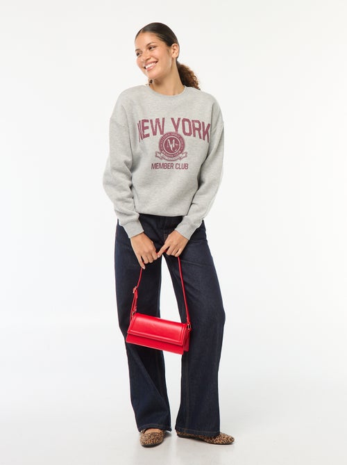 Sweater van joggingstof met opschrift - Kiabi