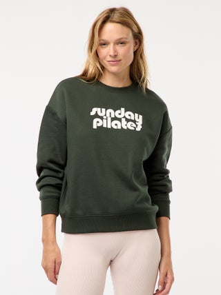 Sweater van joggingstof met opschrift