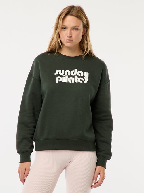 Sweater van joggingstof met opschrift - Kiabi