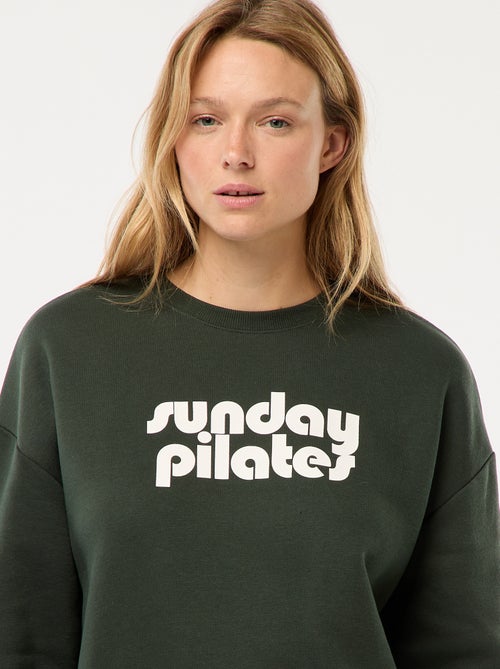 Sweater van joggingstof met opschrift - Kiabi