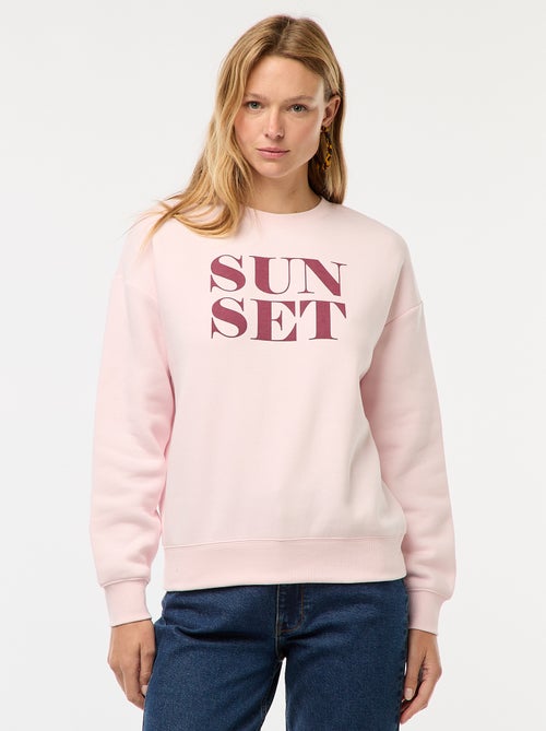 Sweater van joggingstof met opschrift - Kiabi