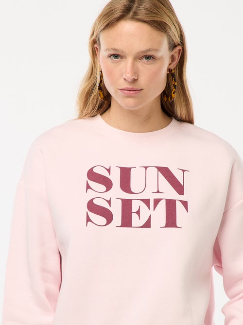 Sweater van joggingstof met opschrift - Kiabi