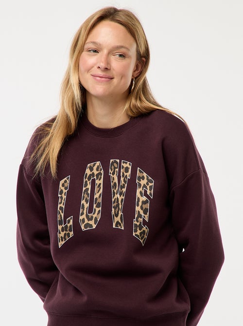 Sweater van joggingstof met opschrift - Kiabi