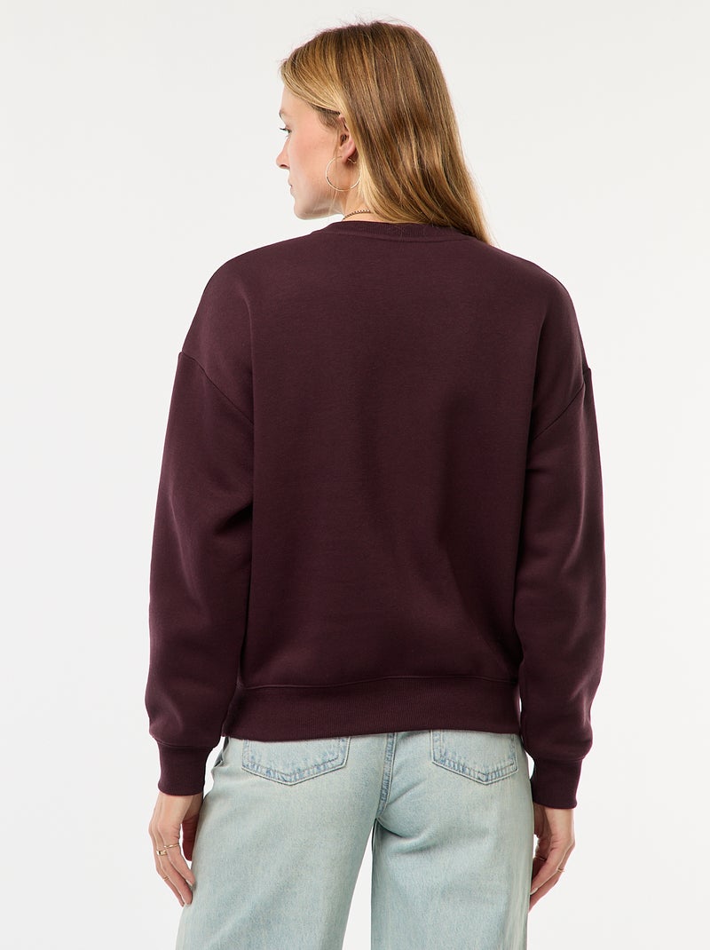 Sweater van joggingstof met opschrift Rood - Kiabi