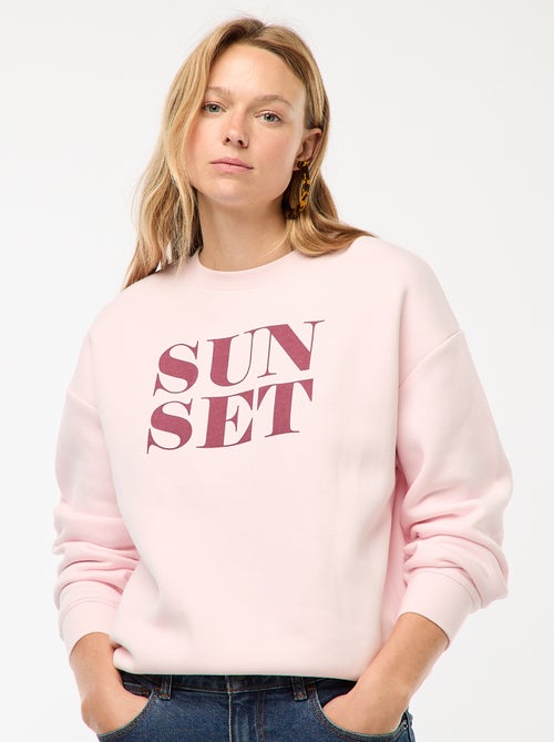 Sweater van joggingstof met opschrift - Kiabi