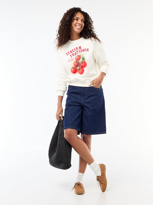 Sweater van joggingstof met opschrift - Kiabi