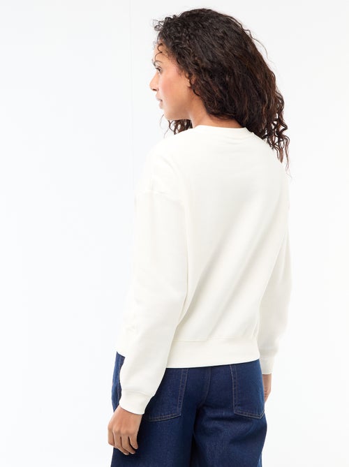 Sweater van joggingstof met opschrift - Kiabi