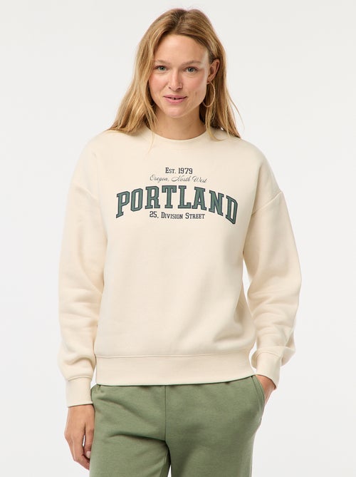 Sweater van joggingstof met opschrift - Kiabi