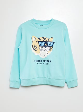 Sweater van joggingstof met patch aan de voorzijde