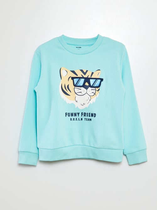Sweater van joggingstof met patch aan de voorzijde - Kiabi