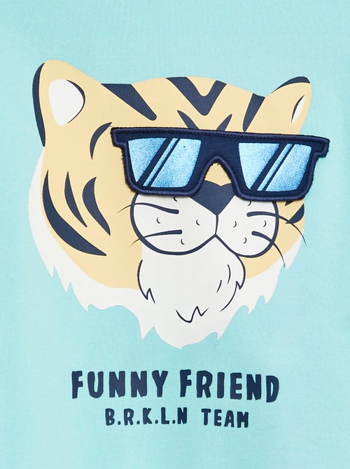 Sweater van joggingstof met patch aan de voorzijde - Kiabi