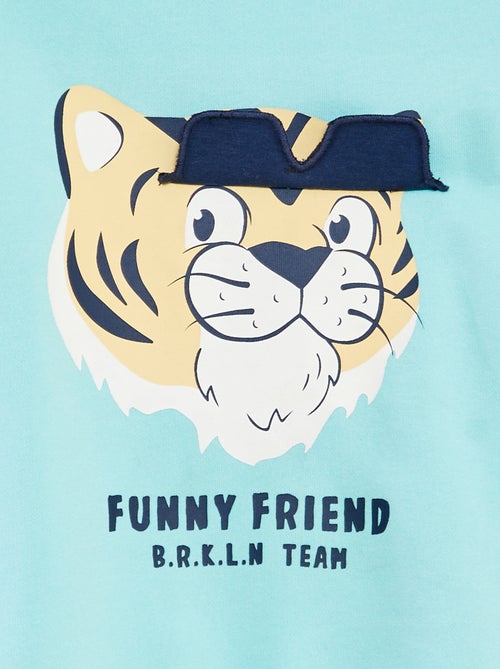 Sweater van joggingstof met patch aan de voorzijde - Kiabi