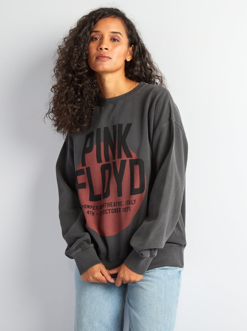 Sweater van joggingstof met 'Pink Floyd'-print ZWART - Kiabi