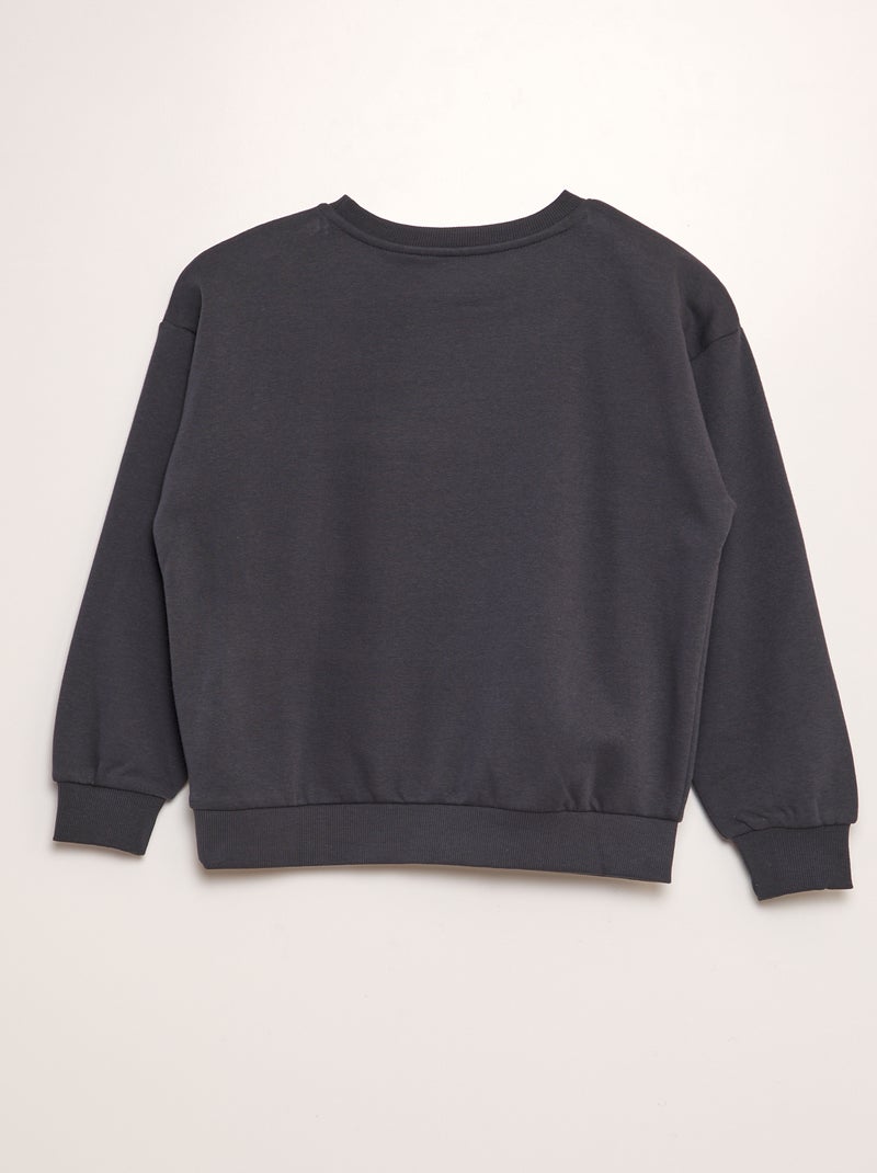 Sweater van joggingstof met print - Broer en zus GRIJS - Kiabi