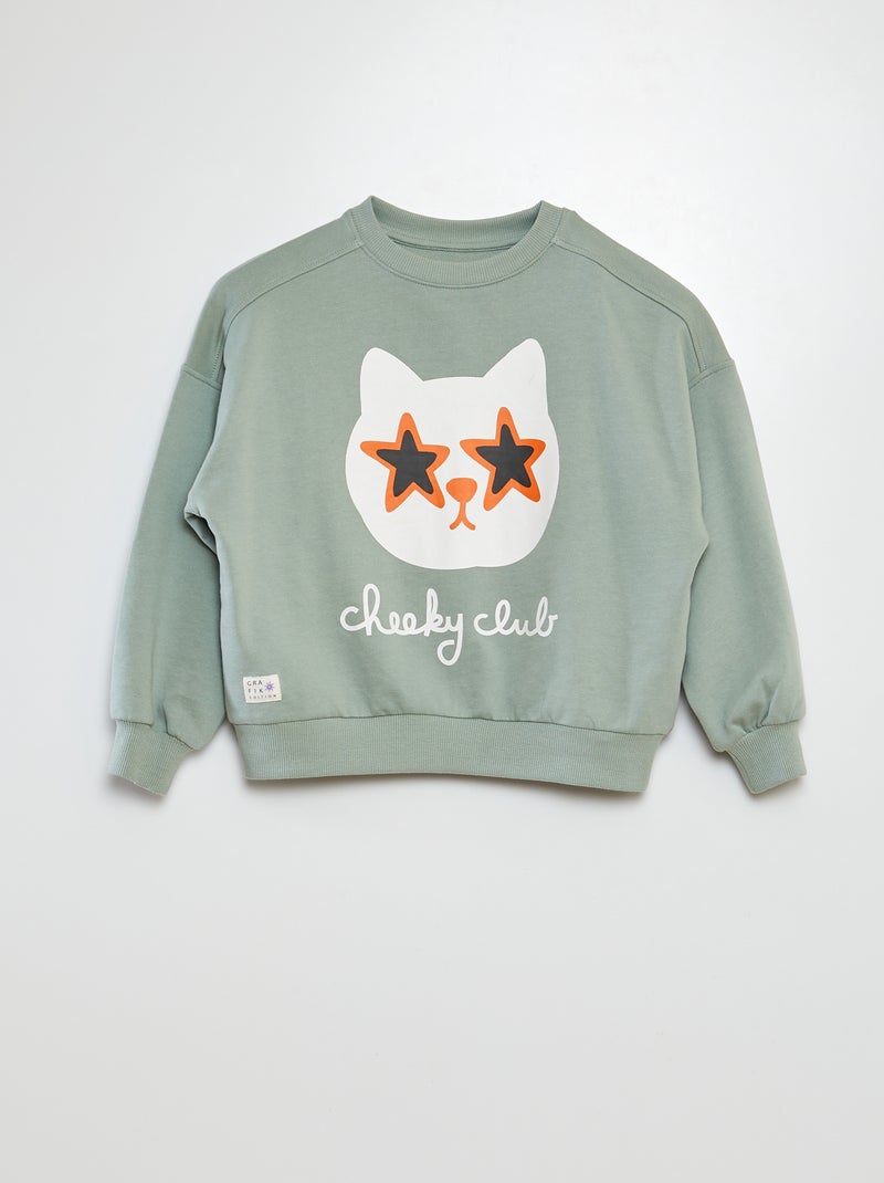 Sweater van joggingstof met print - Grafik Edition WIT - Kiabi