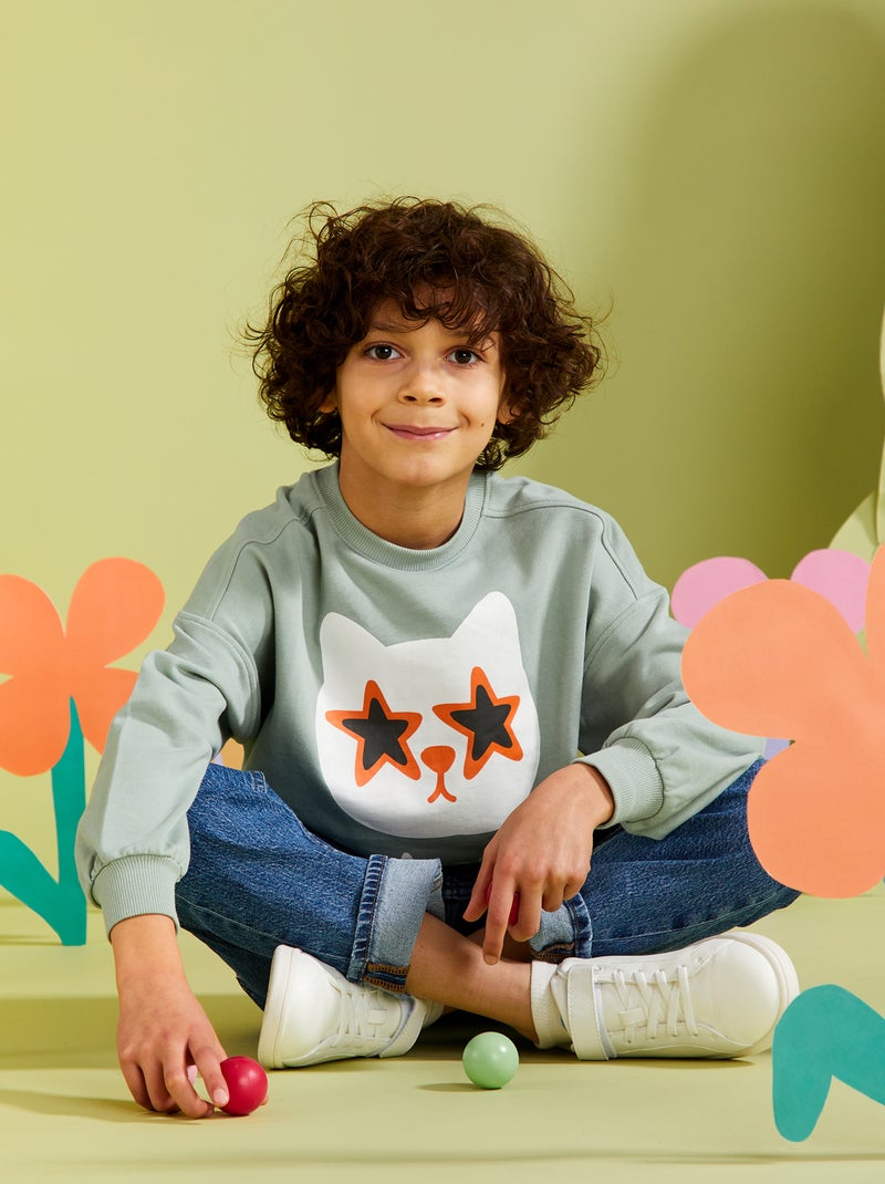 Sweater van joggingstof met print - Grafik Edition WIT - Kiabi