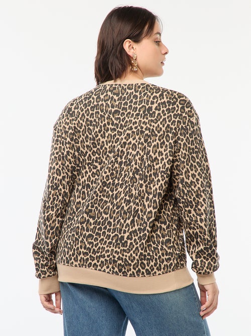 Sweater van joggingstof met print - Kiabi