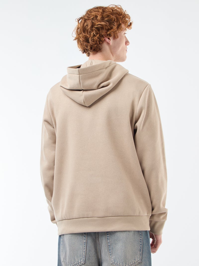 Sweater van joggingstof met print Biege - Kiabi