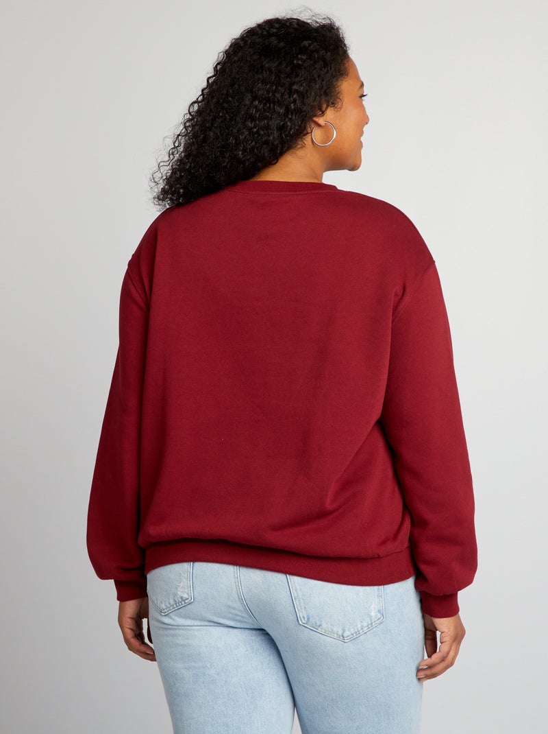 Sweater van joggingstof met print BLAUW - Kiabi