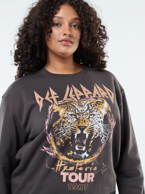 Sweater van joggingstof met print 'Def Leppard' - Kiabi